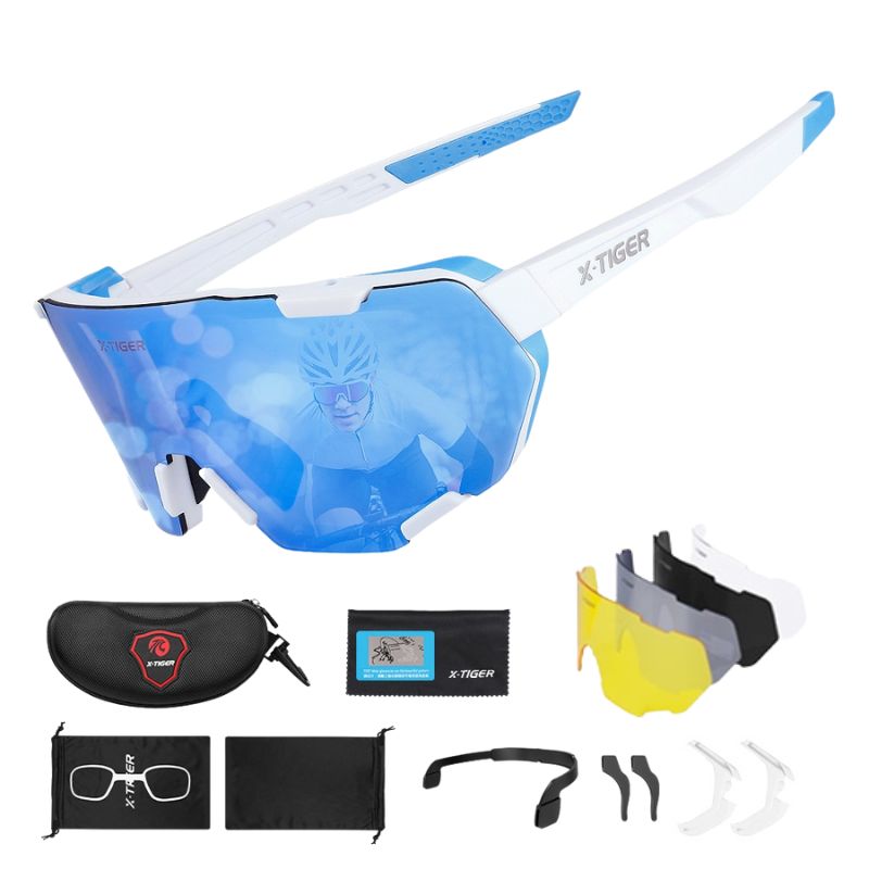 Photochromic Polarized Cycling Sunglasses with Inner Frame for Prescription Lenses