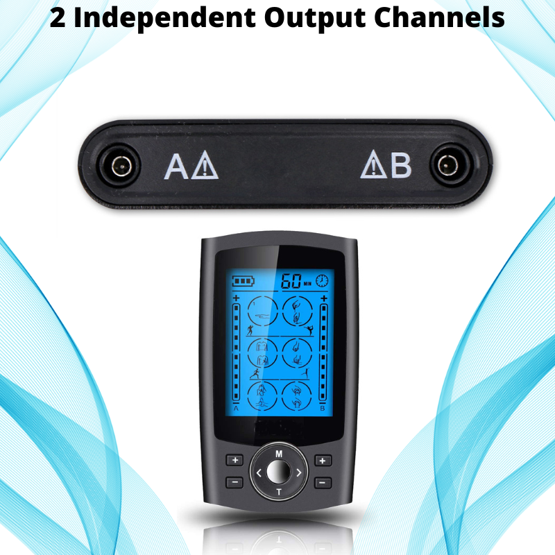 36-Mode Dual Channel Electric Muscle Stimulator with LCD