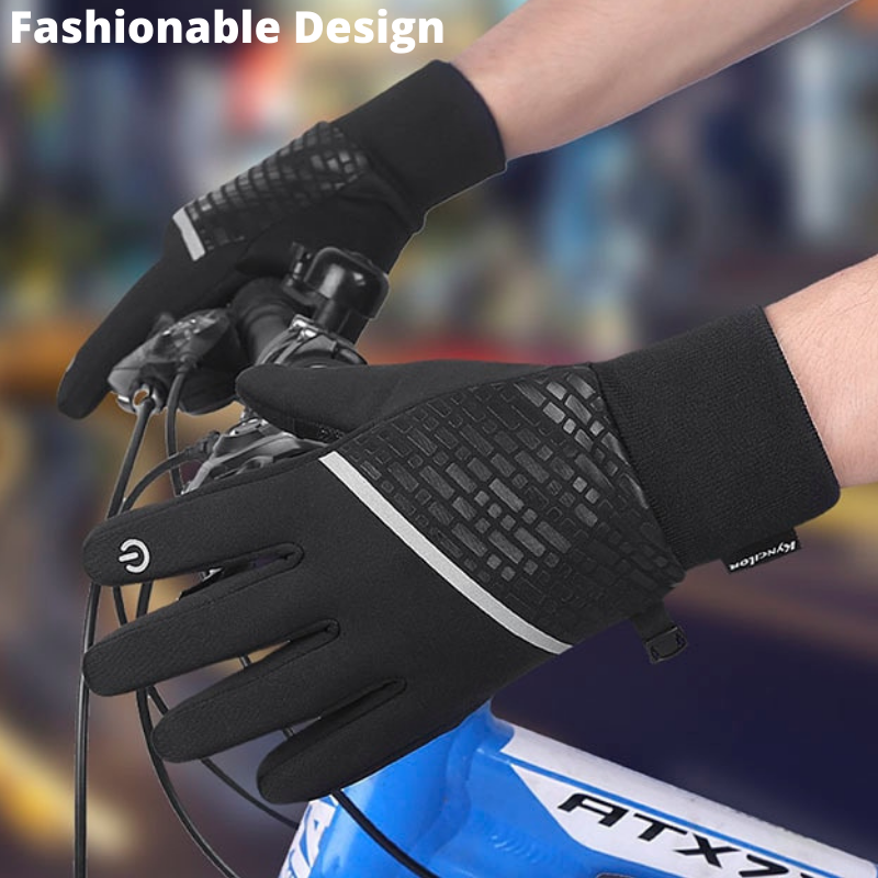 Touch Screen Cycling Gloves Thermal Bike Gloves Windproof Water Resistant Non-Slip Driving Hiking Unisex