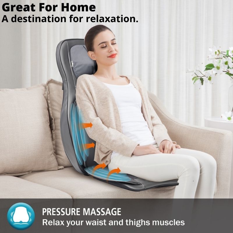 Shiatsu Neck And Back Massager APP Control 2D 3D Kneading Full Back Massager with Heat And Compression Massage Chair Pad for Shoulder Neck Back