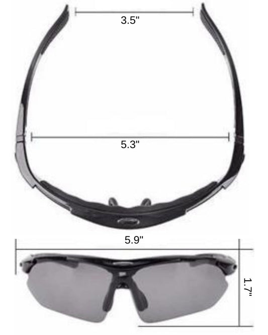 Polarized Sports Prescription Frame Sunglasses with 5 Interchangeable Lenses With UV400 Protection