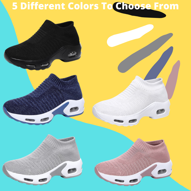 Women's Walking Shoes Fashionable Women's Running Shoes Air Shoes Breathable Slip-On Sneakers