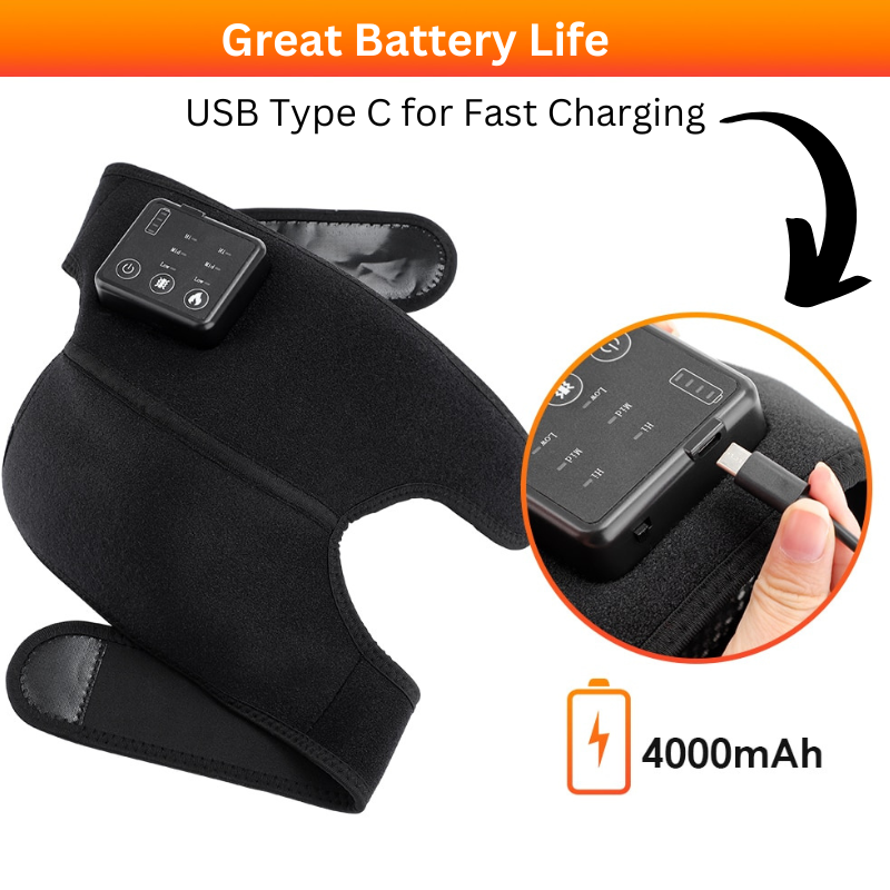 Rechargeable Heated Knee Wrap with Vibration – Adjustable Fit