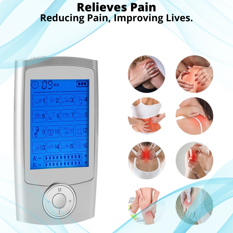 Ten Machine Muscle Stimulator Rechargeable 12 Electrode Pads Electric Pulse Massager for Pain Relief Therapy