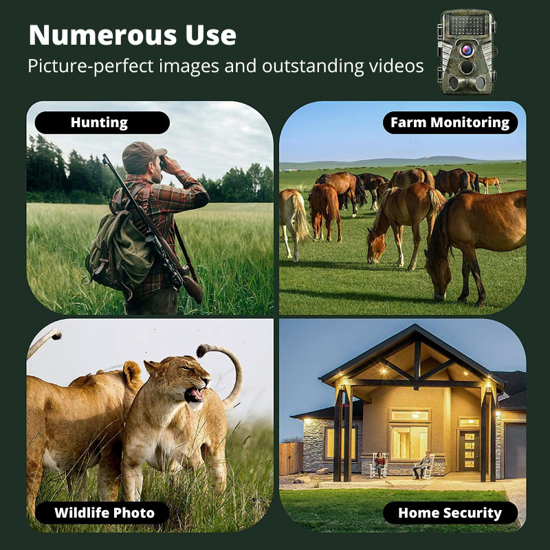 Infrared Dual Night Vision Hunting Trail Camera 4K Waterproof WIFI 48 MP Camera Home Security Camera