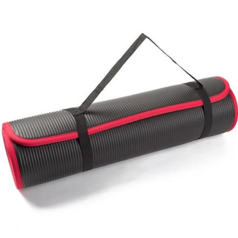 Yoga Mat 1/2 x 24 x 72 Inch Quality Comfortable Thick High Density Anti-Tear With Carrying Strap Unisex-Fitness Accessories-Fit Sports