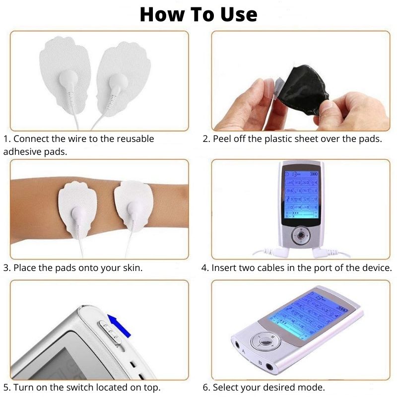 Ten Machine Muscle Stimulator Rechargeable 12 Electrode Pads Electric Pulse Massager for Pain Relief Therapy