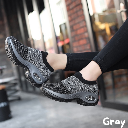 Women's Running Shoes Sock Sneakers Mesh Slip On Air Cushion Design Lightweight Breathable Casual Shoes