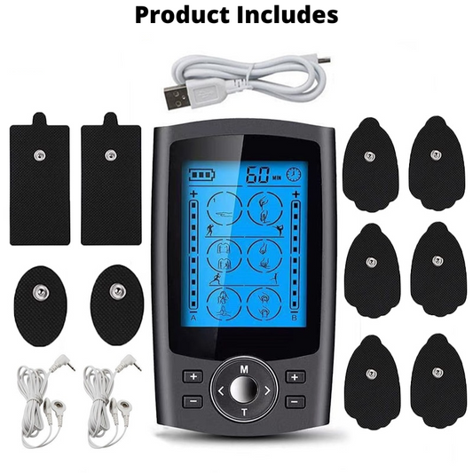 36-Mode Dual Channel Electric Muscle Stimulator with LCD
