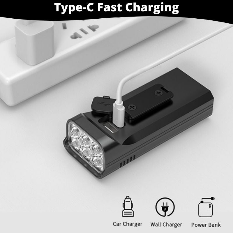 5200mah Waterproof Bicycle Light With 6 LEDs USB Chargeable 2000LM 7500K With 5 Light Modes