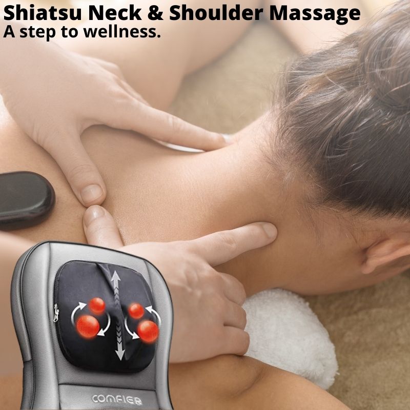 Shiatsu Neck And Back Massager APP Control 2D 3D Kneading Full Back Massager with Heat And Compression Massage Chair Pad for Shoulder Neck Back