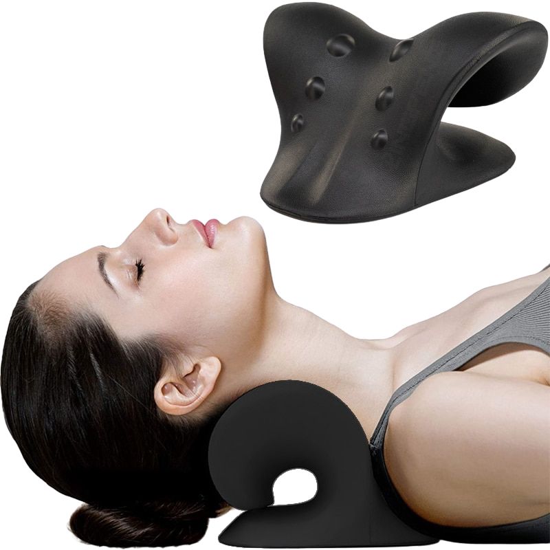 Neck Support Stretcher Cervical Chiropractic Traction Device Pillow for Pain Relief Cervical Spine Alignment