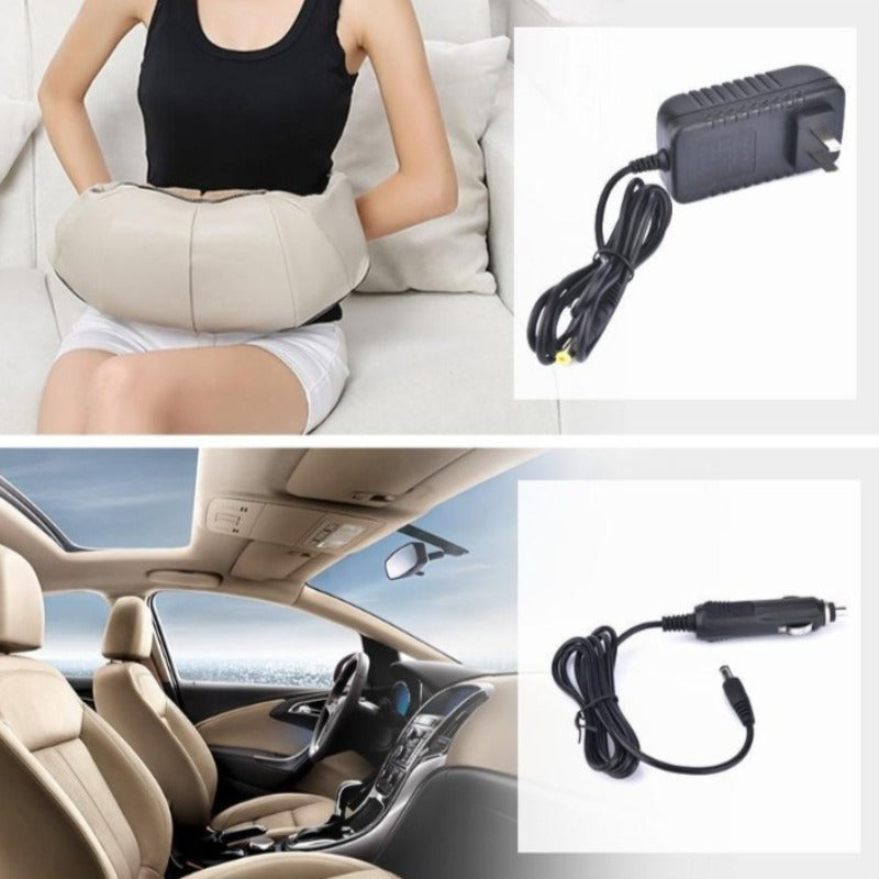 Shiatsu Back and Neck Massager With Heat Deep Kneading Shoulder Pain Massage for Neck Back Shoulder Feet Legs Use at Home Car And Office-Massage Equipment-Fit Sports