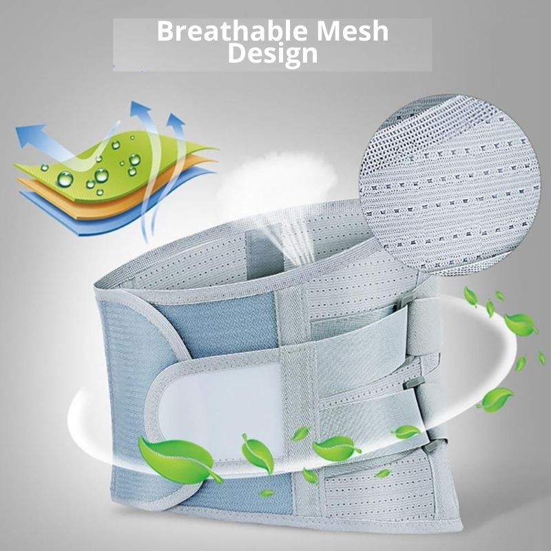Back Support Belt With 3 Steel Stays Relief for Back Pain Herniated Disc Sciatica Scoliosis Lumbar Support Breathable Mesh Design-Body Support-Fit Sports
