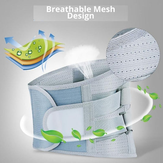 Back Support Belt With 3 Steel Stays Relief for Back Pain Herniated Disc Sciatica Scoliosis Lumbar Support Breathable Mesh Design-Body Support-Fit Sports