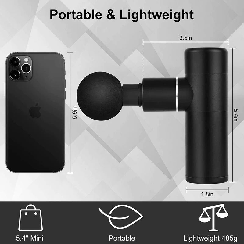 Mini Massage Gun 1.1lbs Muscle Massage Gun 3800 Rev Body Massage Relaxation Pain Relief Cordless Super Quiet with Carrying case-Massage Equipment-Fit Sports