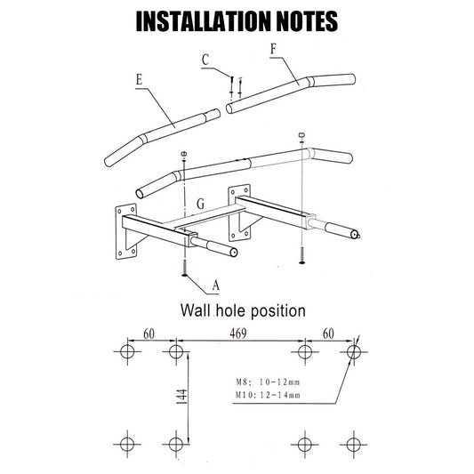 Multifunctional Wall Mounted Pull Up Bar For Home Gym