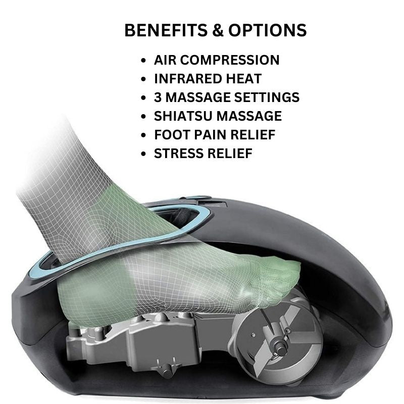 Shiatsu Foot Massager With Infrared Heat and Air Compression