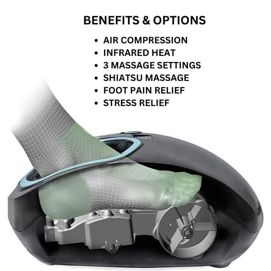 Shiatsu Foot Massager With Infrared Heat and Air Compression