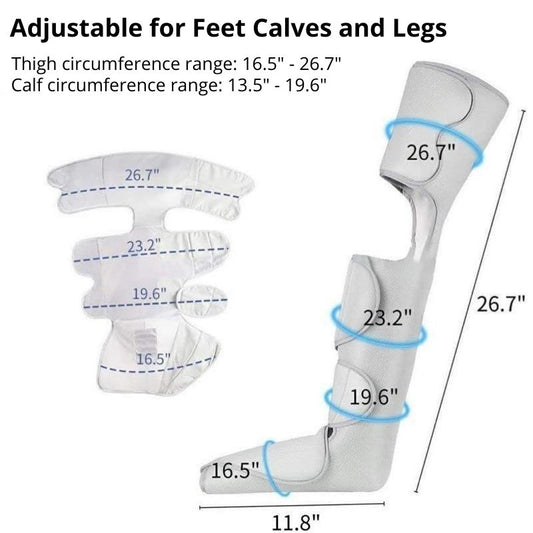 Foot Massager And Leg Massager for Circulation Relaxation with Heating Hand-held Controller 6 Modes 3 Intensities Unisex-Body Support-Fit Sports