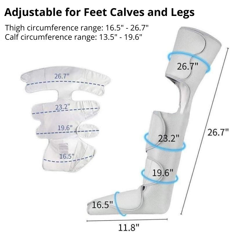 Foot Massager And Leg Massager for Circulation Relaxation with Heating Hand-held Controller 6 Modes 3 Intensities Unisex-Body Support-Fit Sports