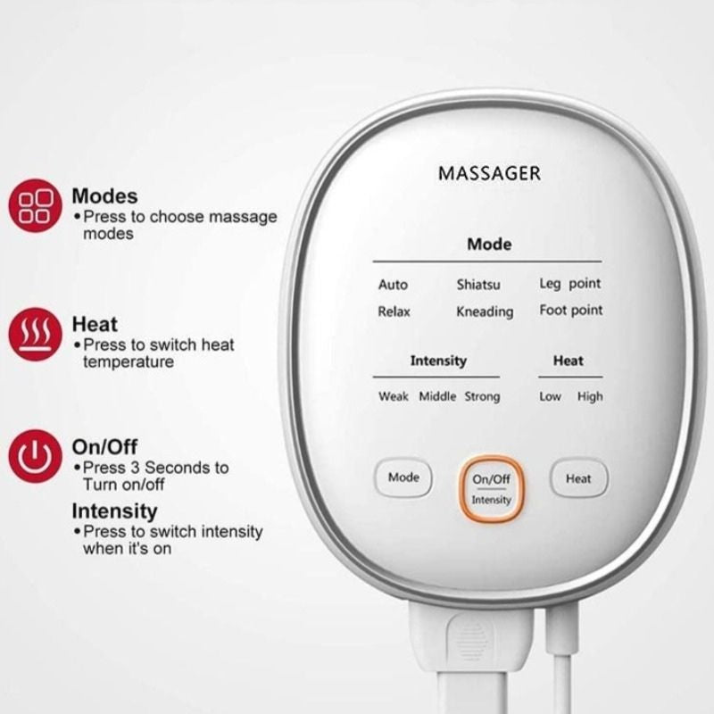 Foot Massager And Leg Massager for Circulation Relaxation with Heating Hand-held Controller 6 Modes 3 Intensities Unisex-Body Support-Fit Sports