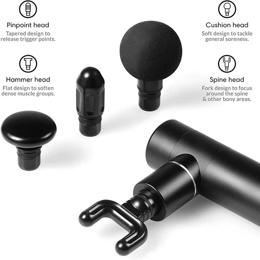 Mini Massage Gun 1.1lbs Muscle Massage Gun 3800 Rev Body Massage Relaxation Pain Relief Cordless Super Quiet with Carrying case-Massage Equipment-Fit Sports