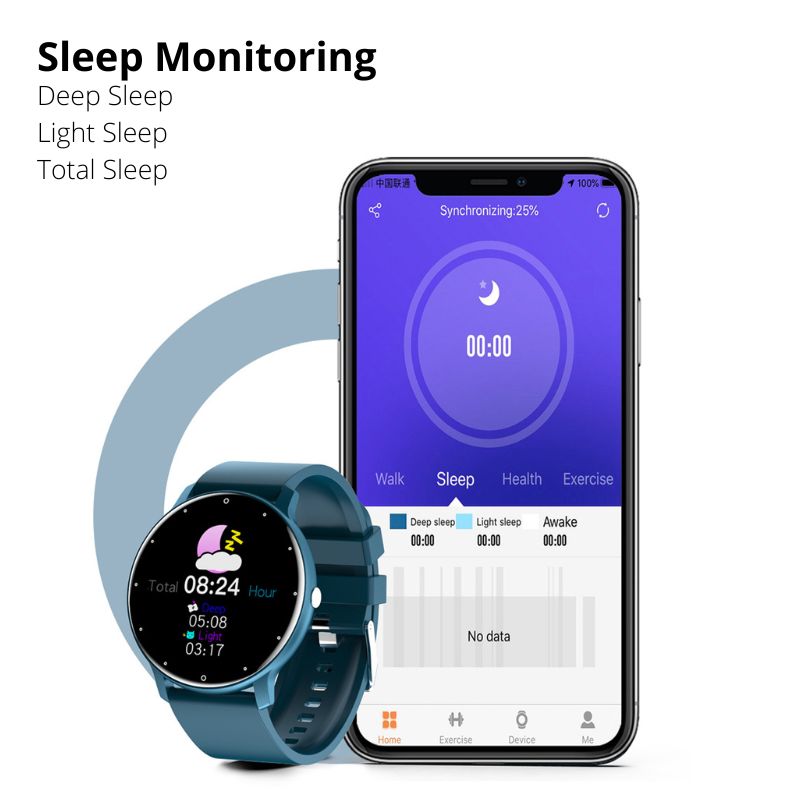 Smart Watch Fitness Tracker Waterproof Touch Screen iOS Android Unisex