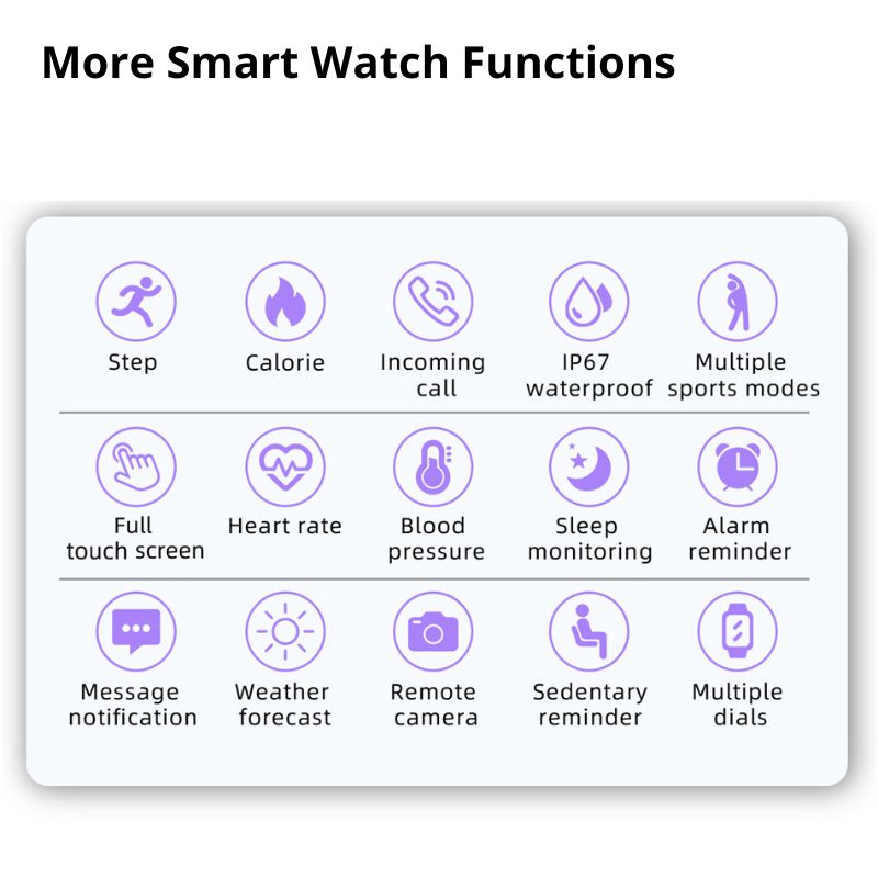 Smart Watch Fitness Tracker Waterproof Touch Screen iOS Android Unisex