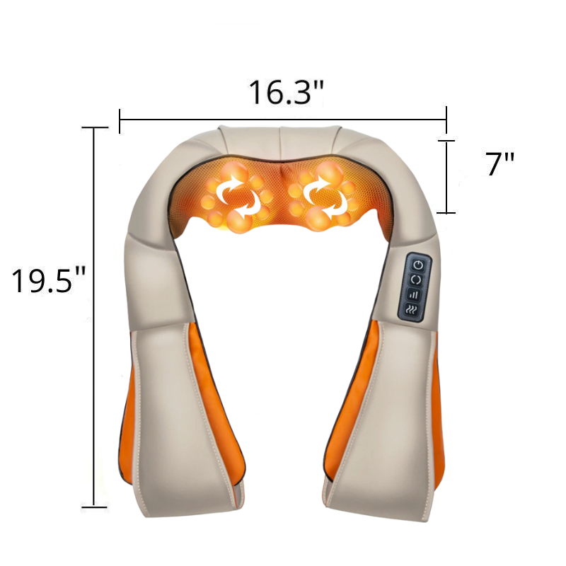 Shiatsu Back and Neck Massager With Heat Deep Kneading Shoulder Pain Massage for Neck Back Shoulder Feet Legs Use at Home Car And Office-Massage Equipment-Fit Sports