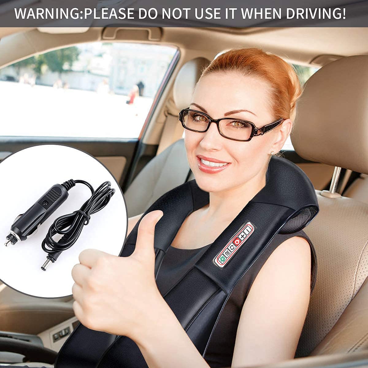 Shiatsu Back and Neck Massager Deep Kneading Massage With Heat for Shoulders Neck Back Legs Feet For Use at Home Car or Office-Massage Equipment-Fit Sports