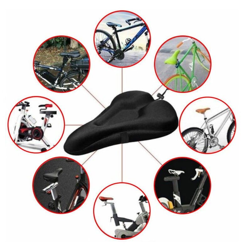 Bike Seat Cover Padded Gel Bike Seat Cushion Non Slip Bicycle Saddle With Hollow Design Water Dust UV Resistant Universal Fit-Bike Accessories-Fit Sports