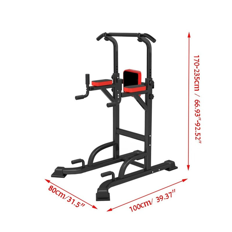 Heavy Duty Multi Function Power Station 4 in 1 Support Up To 551 Lbs With Chin Up Bar Push Up Handles Leg Raises Dips Unisex-Cardio & Exercise Equipment-Fit Sports