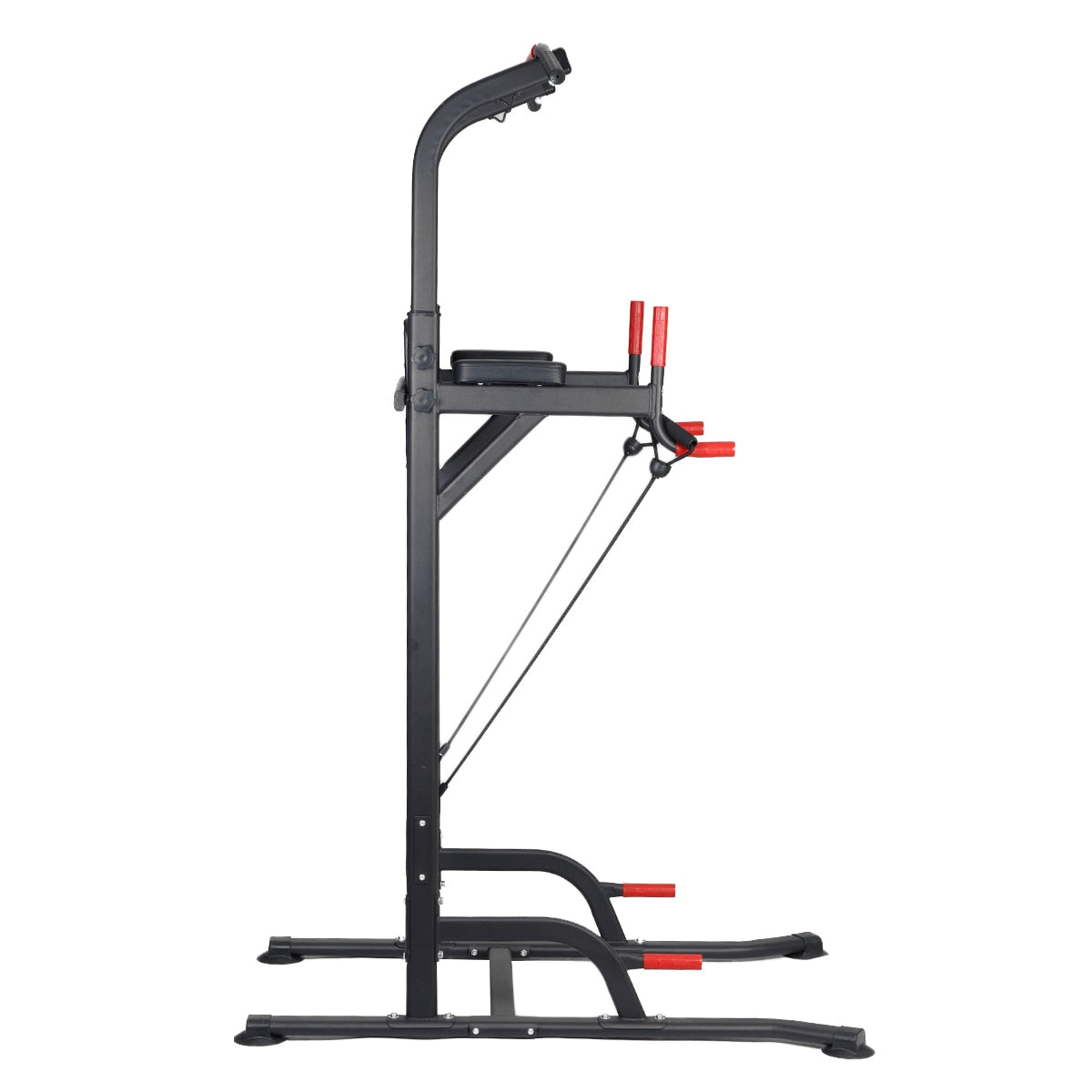 Multi-Function Power Station 4-in-1 Power Tower With Chin Up Bar Push Up Handles Leg Raises Dip Station And More Unisex-Cardio & Exercise Equipment-Fit Sports