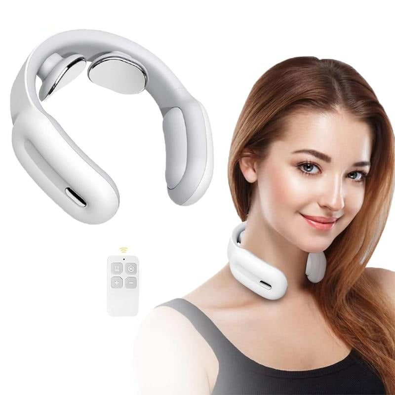 Neck Massager for Pain Relief Intelligent Neck Massage with Heat 3 Modes 15 Intensity Levels Remote Control Cordless Massager Unisex-Massage Equipment-Fit Sports