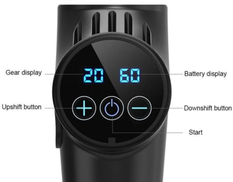 Massage Gun 30 Speeds 6 Heads Super Quiet Brushless Motor Cordless Deep Tissue Percussion Gun Portable Massager-Massage Equipment-Fit Sports