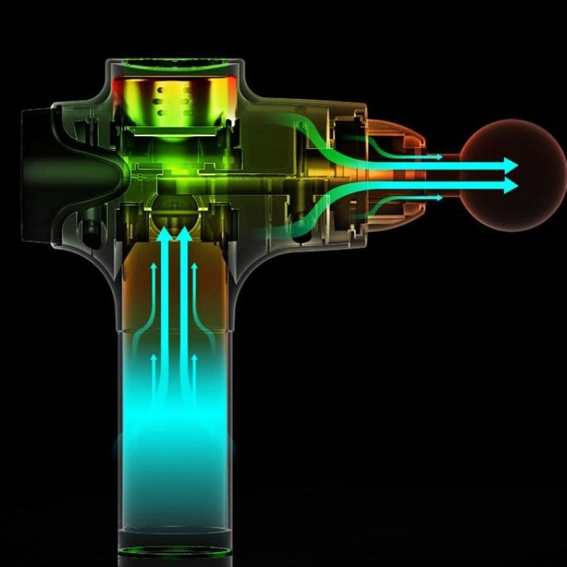 Massage Gun 30 Speeds 6 Heads Super Quiet Brushless Motor Cordless Deep Tissue Percussion Gun Portable Massager-Massage Equipment-Fit Sports