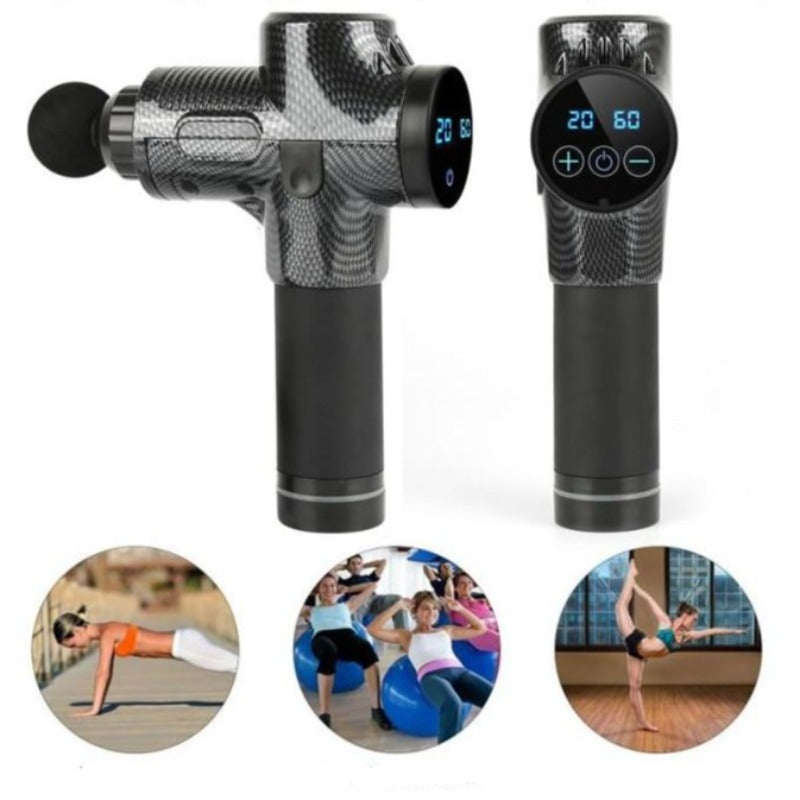 Massage Gun 30 Speeds 6 Heads Super Quiet Brushless Motor Cordless Deep Tissue Percussion Gun Portable Massager-Massage Equipment-Fit Sports
