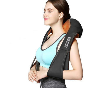 Shiatsu Back and Neck Massager With Heat Deep Kneading Shoulder Pain Massage for Neck Back Shoulder Feet Legs Use at Home Car And Office-Massage Equipment-Fit Sports