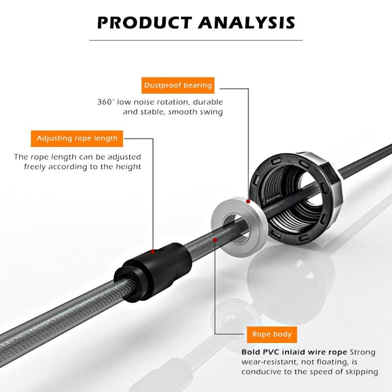 Jump Rope Tangle Free with Ball Bearings Rapid Speed Jump Rope Crossfit Exercise Fitness Workout Equipment Skipping Rope-Fitness Accessories-Fit Sports