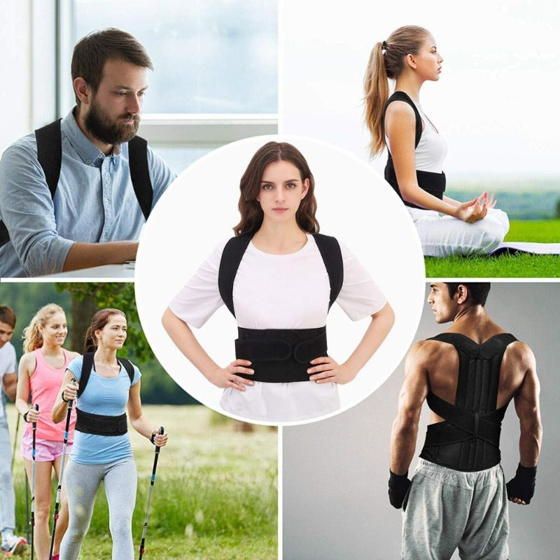 Posture Corrector Spine and Back Support Providing Pain Relief for Neck Back Shoulders Adjustable Breathable Back Brace Unisex-Body Support-Fit Sports