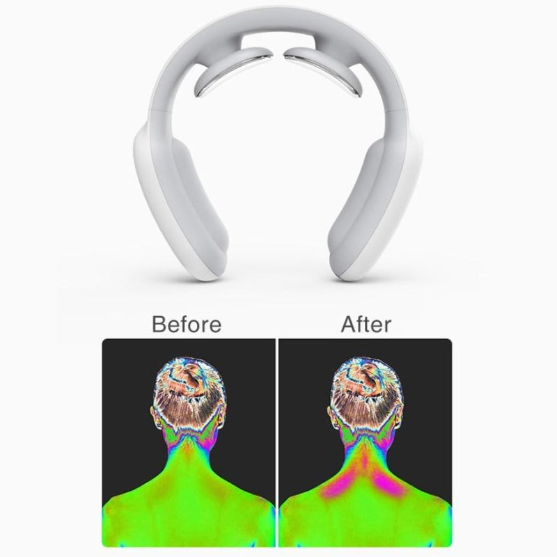 Neck Massager for Pain Relief Intelligent Neck Massage with Heat 3 Modes 15 Intensity Levels Remote Control Cordless Massager Unisex-Massage Equipment-Fit Sports