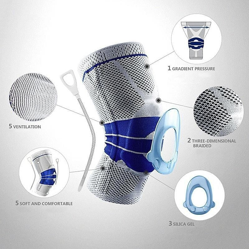 Knee Brace Knee Compression Sleeve With Gel Pads And Side Stabilizers For Running Meniscus Tear ACL Arthritis Joint Pain Relief Unisex-Body Support-Fit Sports
