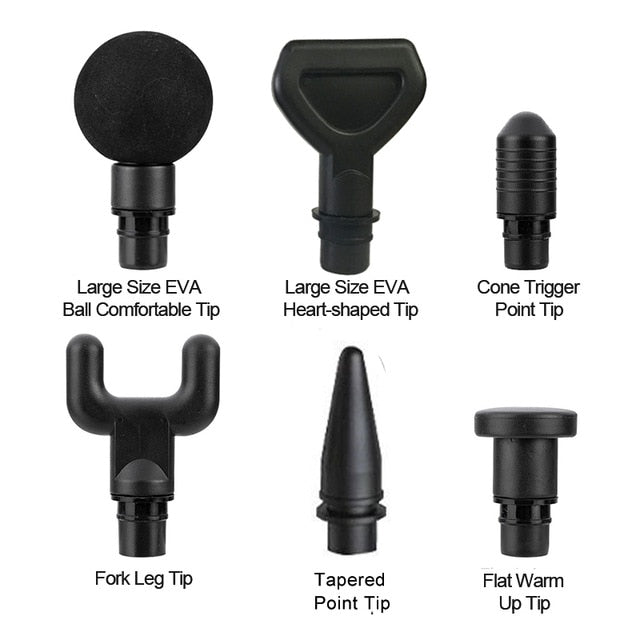 Massage Gun 30 Speeds 6 Heads Super Quiet Brushless Motor Cordless Deep Tissue Percussion Gun Portable Massager-Massage Equipment-Fit Sports