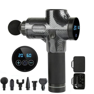 Massage Gun 30 Speeds 6 Heads Super Quiet Brushless Motor Cordless Deep Tissue Percussion Gun Portable Massager-Massage Equipment-Fit Sports