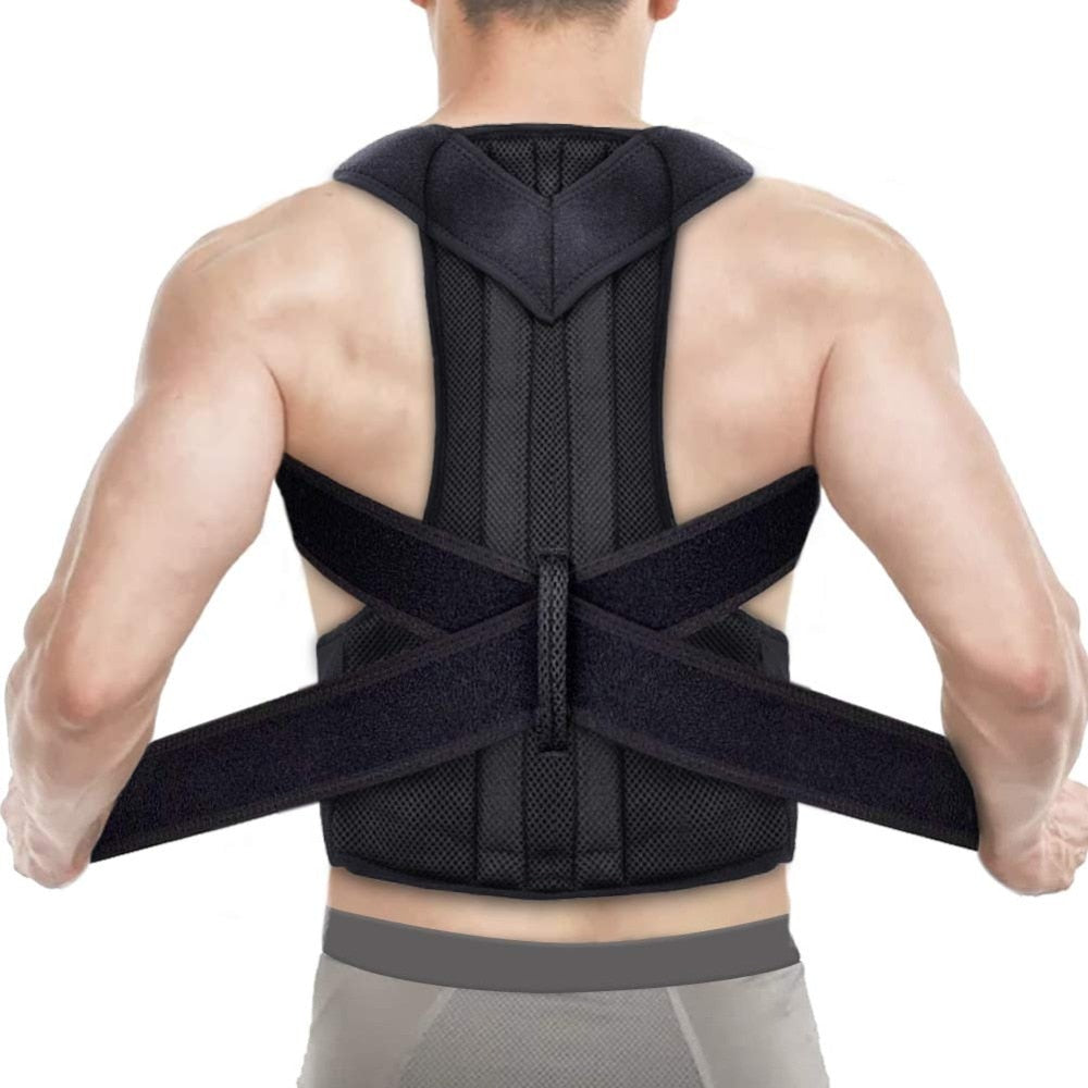 Posture Corrector Spine and Back Support Providing Pain Relief for Neck Back Shoulders Adjustable Breathable Back Brace Unisex-Body Support-Fit Sports