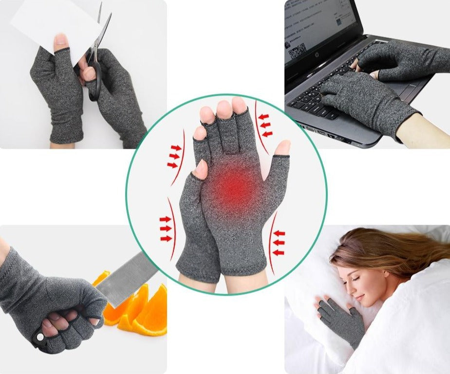 Compression Gloves Fingerless Design Breathable & Moisture Wicking Fabric Alleviate Arthritis Rheumatoid Pains Muscle Tension Unisex-Body Support-Fit Sports