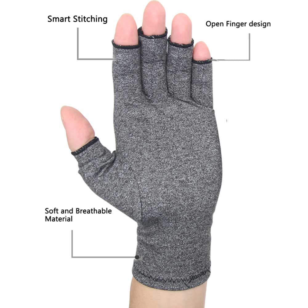 Compression Gloves Fingerless Design Breathable & Moisture Wicking Fabric Alleviate Arthritis Rheumatoid Pains Muscle Tension Unisex-Body Support-Fit Sports