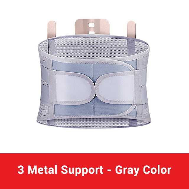 Back Support Belt With 3 Steel Stays Relief for Back Pain Herniated Disc Sciatica Scoliosis Lumbar Support Breathable Mesh Design-Body Support-Fit Sports