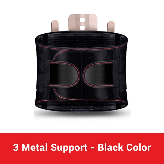 Back Support Belt With 3 Steel Stays Relief for Back Pain Herniated Disc Sciatica Scoliosis Lumbar Support Breathable Mesh Design-Body Support-Fit Sports